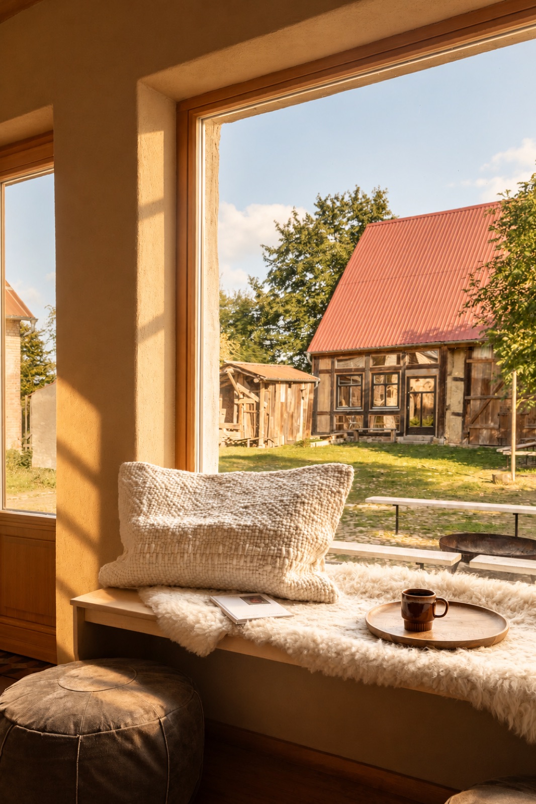 Fensterplatz mit Blick in den Hof